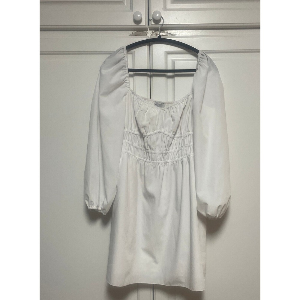Gianni Bini White Dress Square‎ Neck Long Sleeve Size L